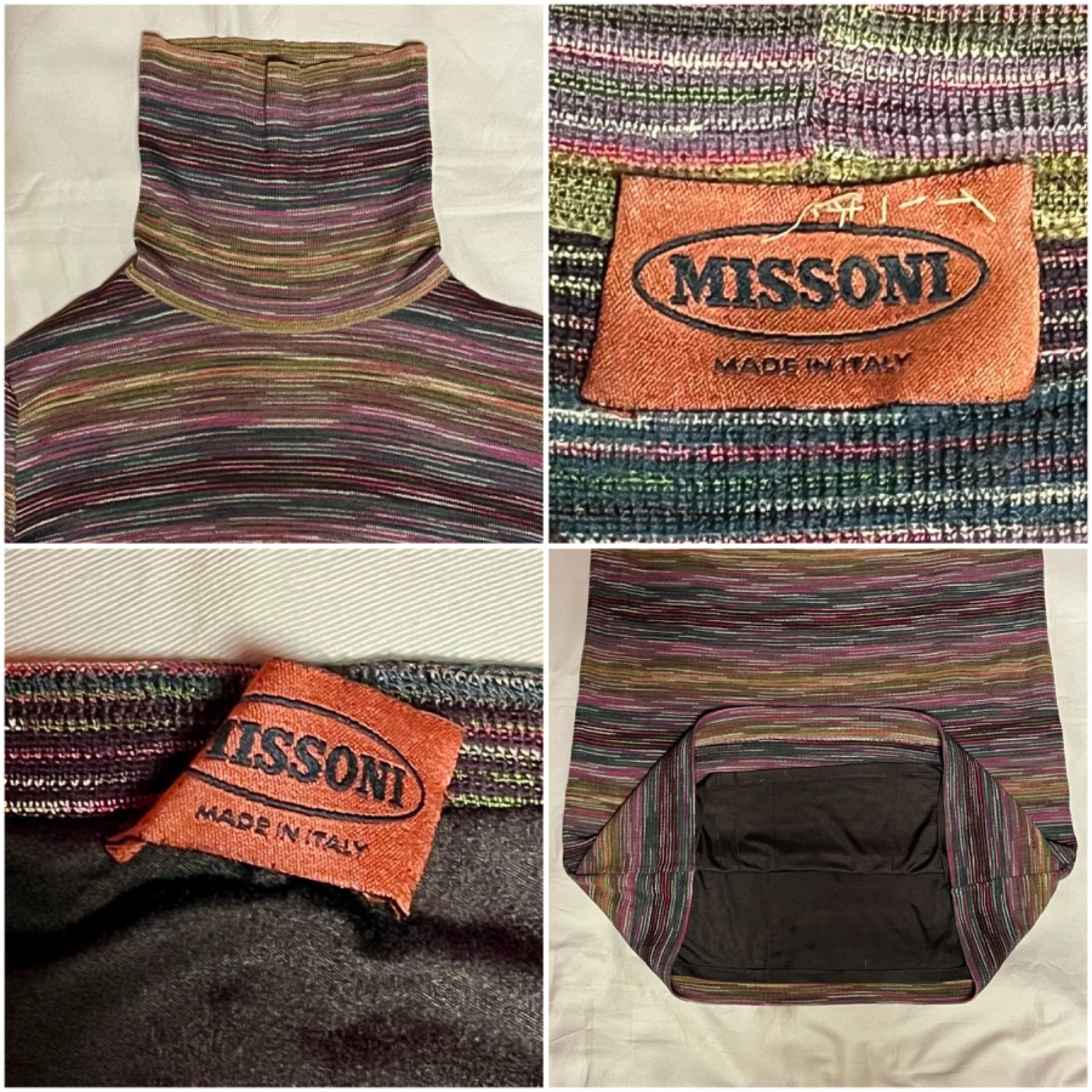 美品 MISSONI Made in Italy ミッソーニ 　煉瓦色　ニットスカート　４６　 美品 MISSONI ミッソーニ イタリア製 ニット トップス オレンジタグ