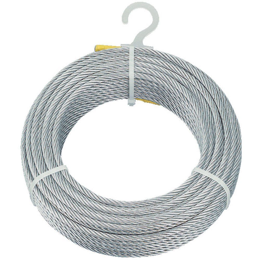 Φ6mm_50m_単品 TRUSCO(トラスコ) メッキ付ワイヤロープ Φ6mmX50m CWM6S50