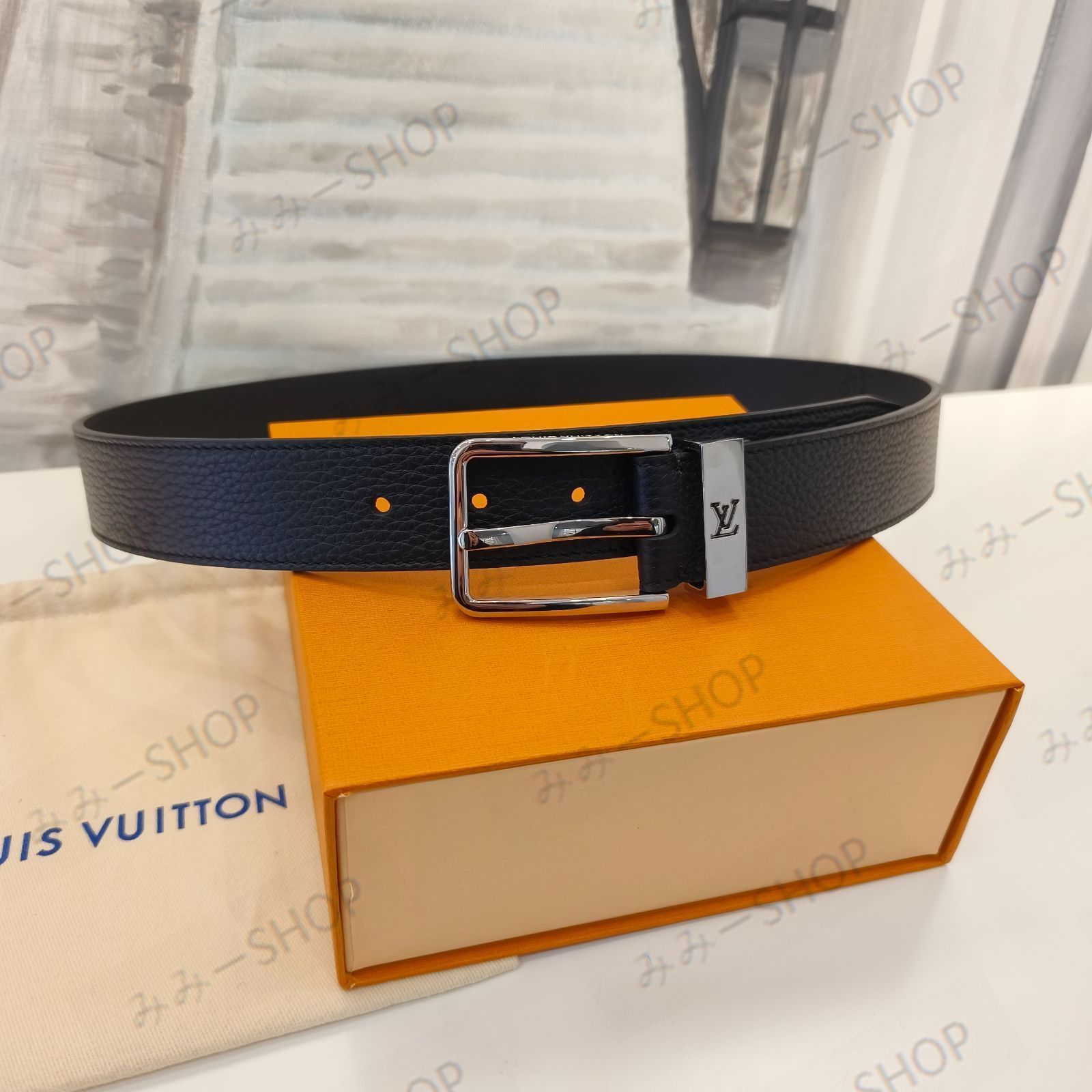 LOUIS VUITTON ルイ ヴィトン サンチュール ベルトシルバー メンズ