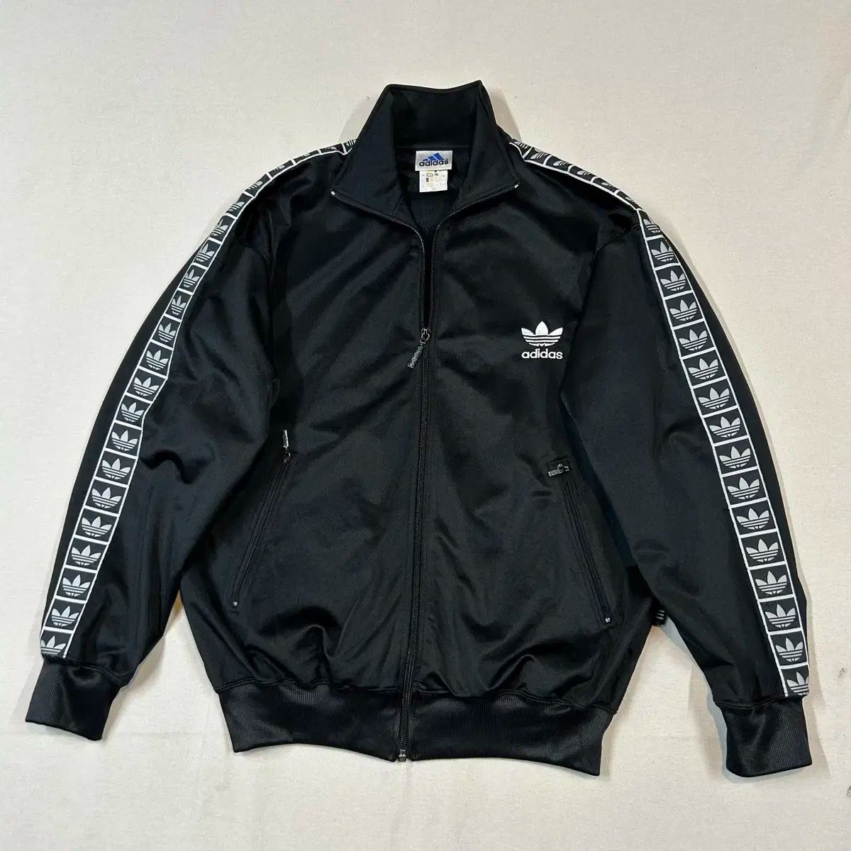 M ） adidas(アディダス) オールドスクール ファイヤーバード 黒 3本線 ジャージ トラックトップス ジップアップ
