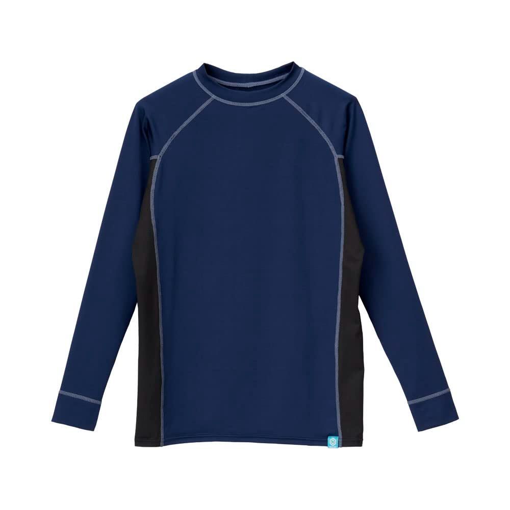 サンライン 釣具 BUG OFFクールフィットシャツ メンズ ネイビー×グレー