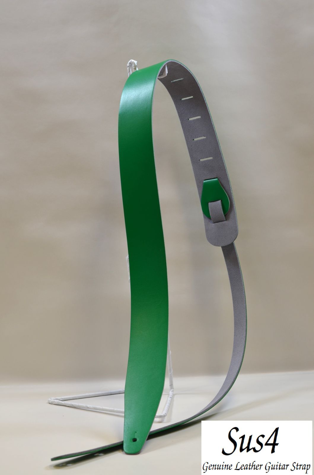 Genuine Leather Guitar Strap ハンドメイド 本革 ギターストラップ グリーン