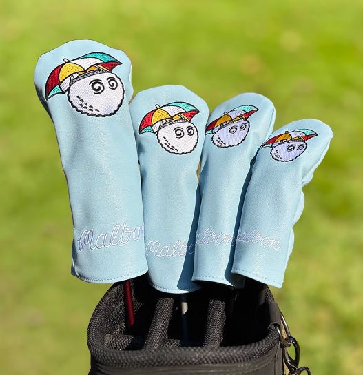 Malbon ゴルフアクセサリー ヘッドカバー 4本セット 1W|3W|5W|UT ベージュ 白 黒 水色 緑 青 人気モデル 即 可
