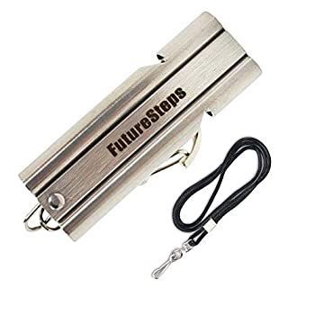 FUTURESTEPS ステンレススチールホイッスル 30インチのストラップ付き 安全 サバイバルホイッスル EDC