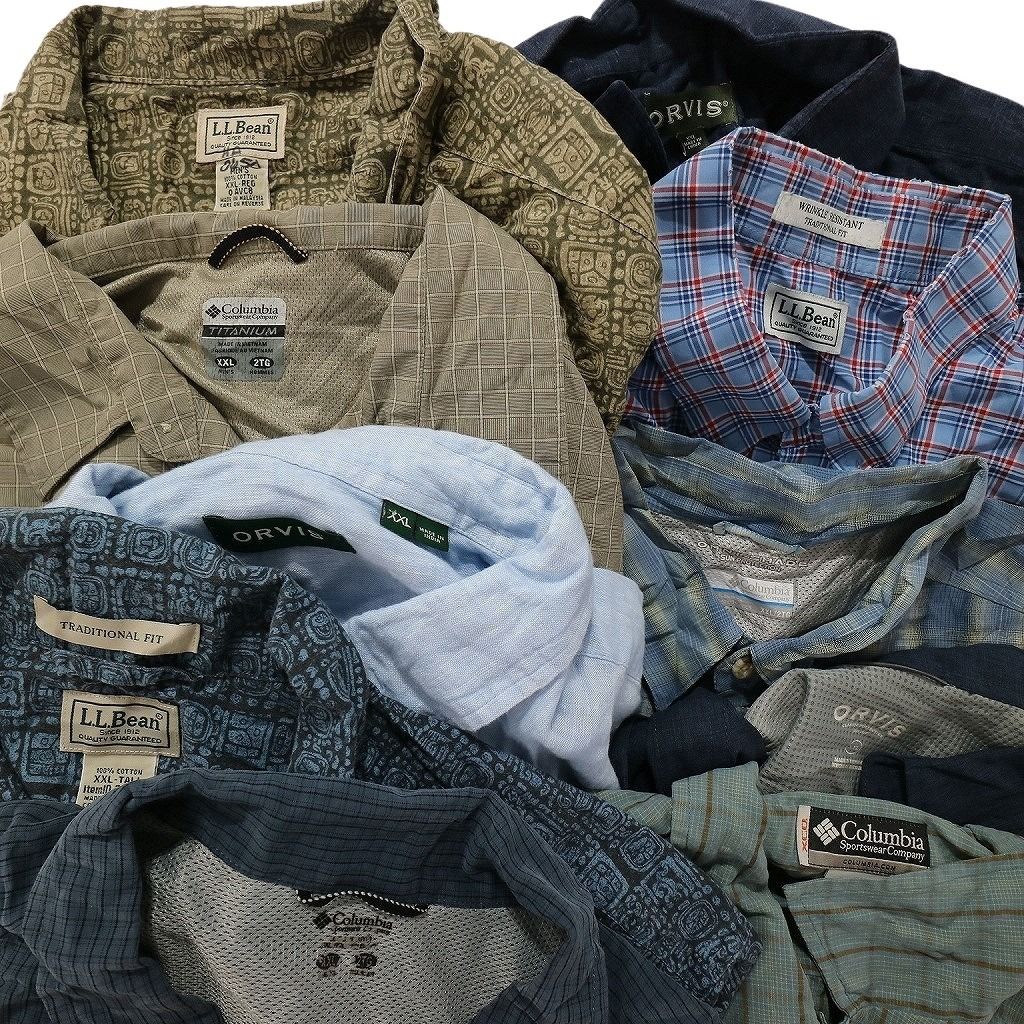 古着卸 まとめ売り アウトドアブランドMIX 半袖シャツ 10枚セット (メンズ XL ) コロンビア エディー MT5806 1円スタート