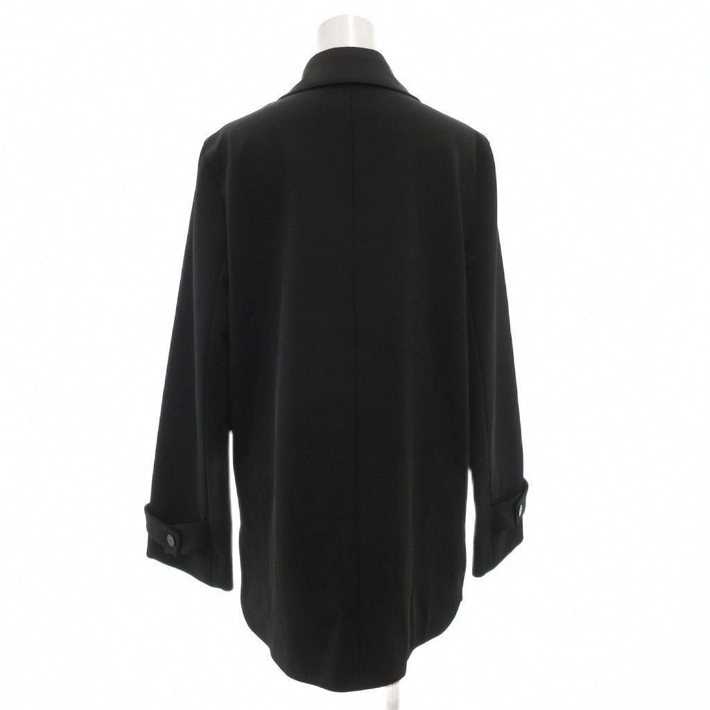 ランバン LANVIN COLLECTION ステン コート ミドル 38 黒 ブラック GV GY18