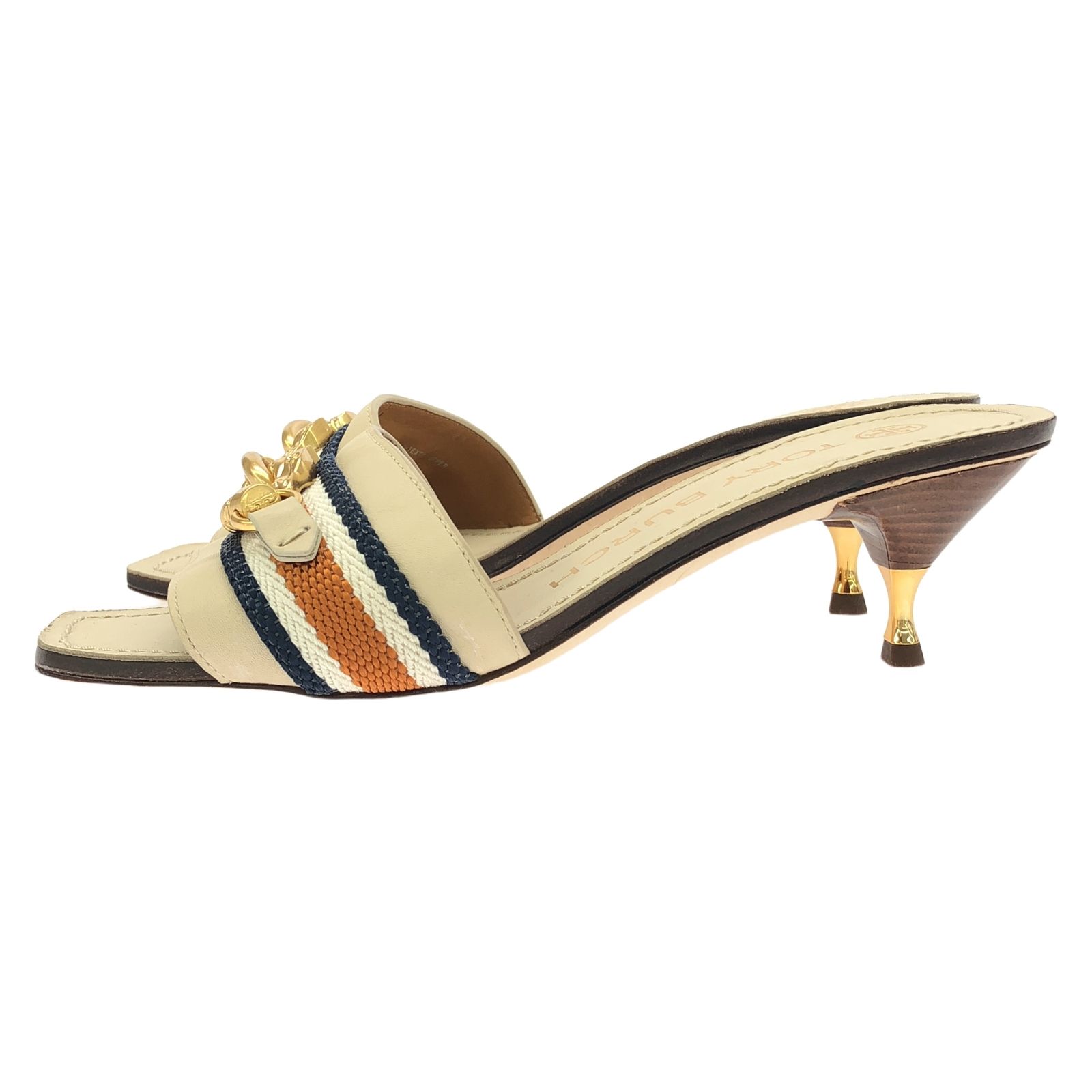 ♡美品♡トリーバーチ ミュール TORY BURCH MILLER SANDAL STAMPED SNAKE LEATHER SMOKE ROCCIA