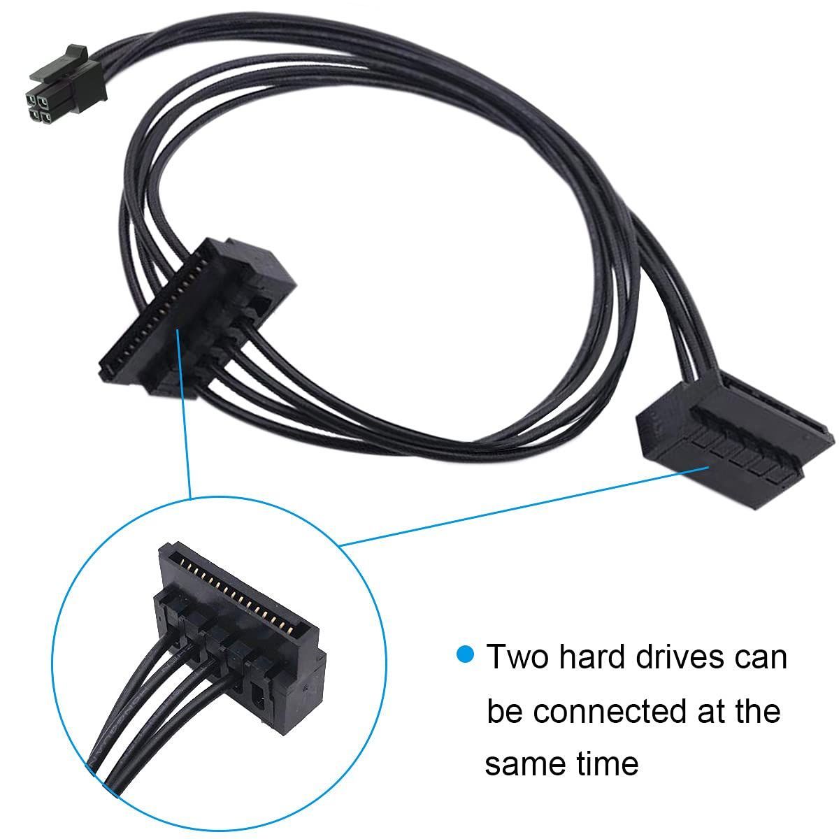 特価商品】45CM、5個 15ピン直角SATA分岐電源ケーブル コネクタ