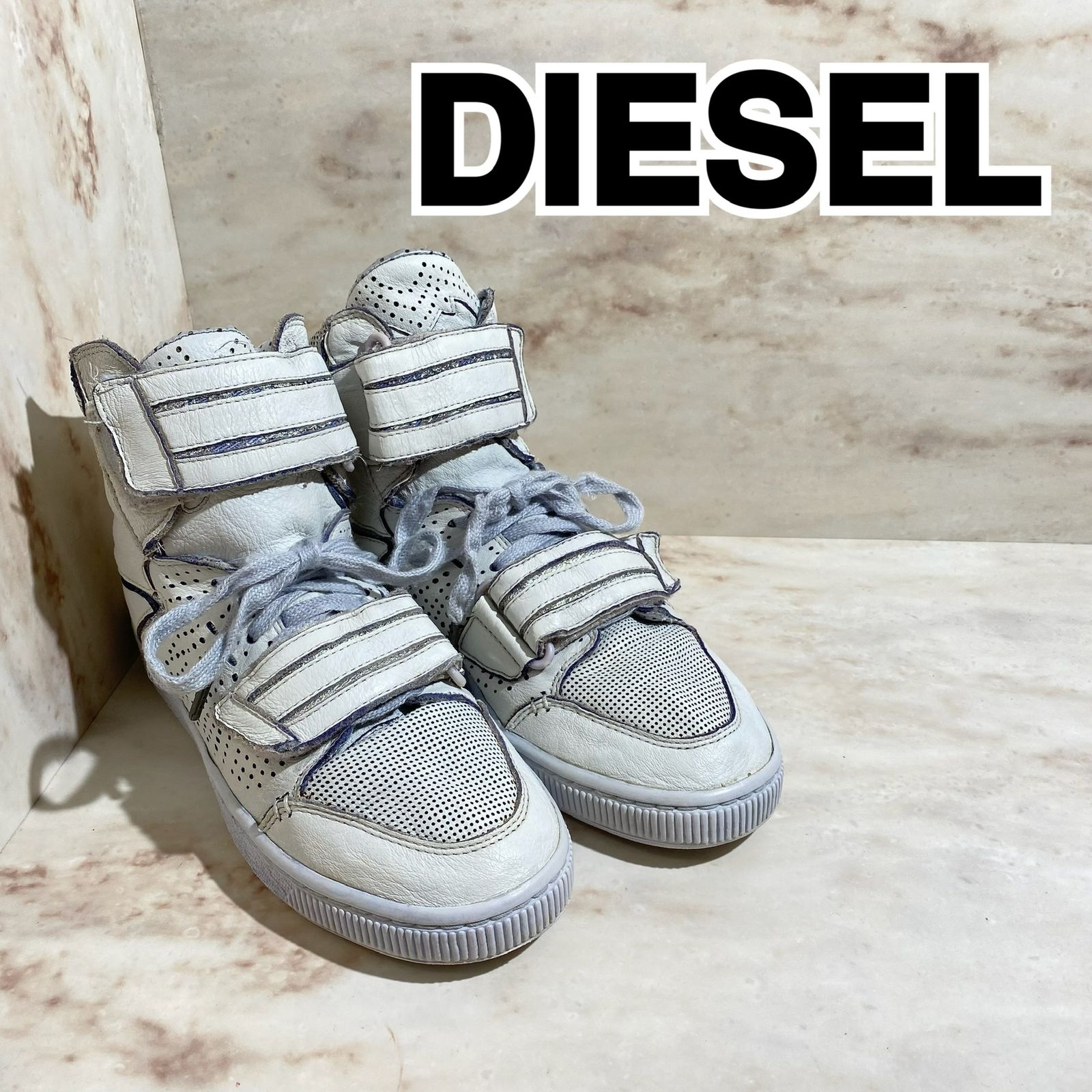 訳アリ品』DIESEL ディーゼル ドット ハイカットスニーカー ホワイト 24.5 RP D1 - メルカリ