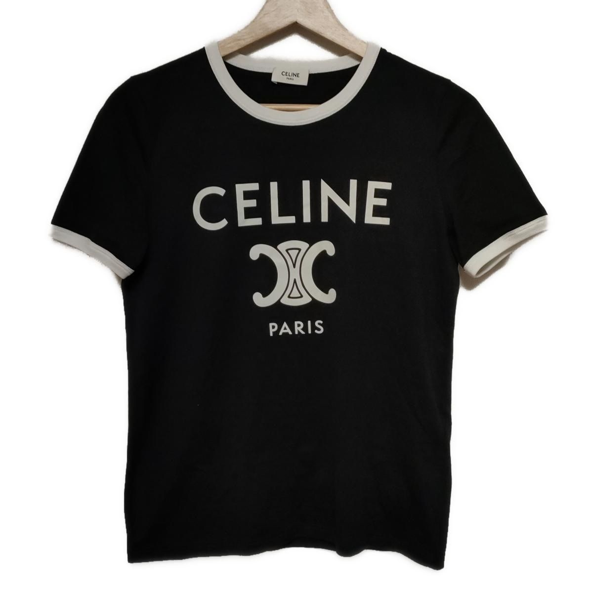 CELINE(セリーヌ) 半袖Tシャツ サイズS レディース トリオンフ 2X872671Q.38AW 黒×白 コットン - メルカリ