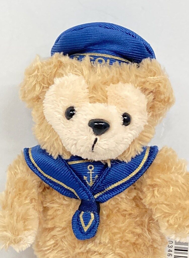 東京ディズニーシー ぬいぐるみバッジ ダッフィー(初期白タグ：紺