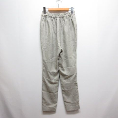 エンフォルド ENFOLD リネンライク タック スラックス パンツ 38 ライトベージュ バックゴム