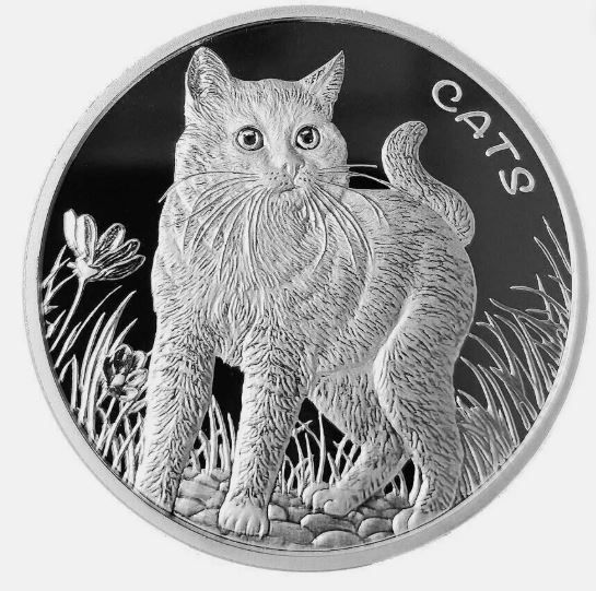 2021 Fiji 1 ounce Silver Cat 50₵ coin Gem Brilliant .999 Fine Silver