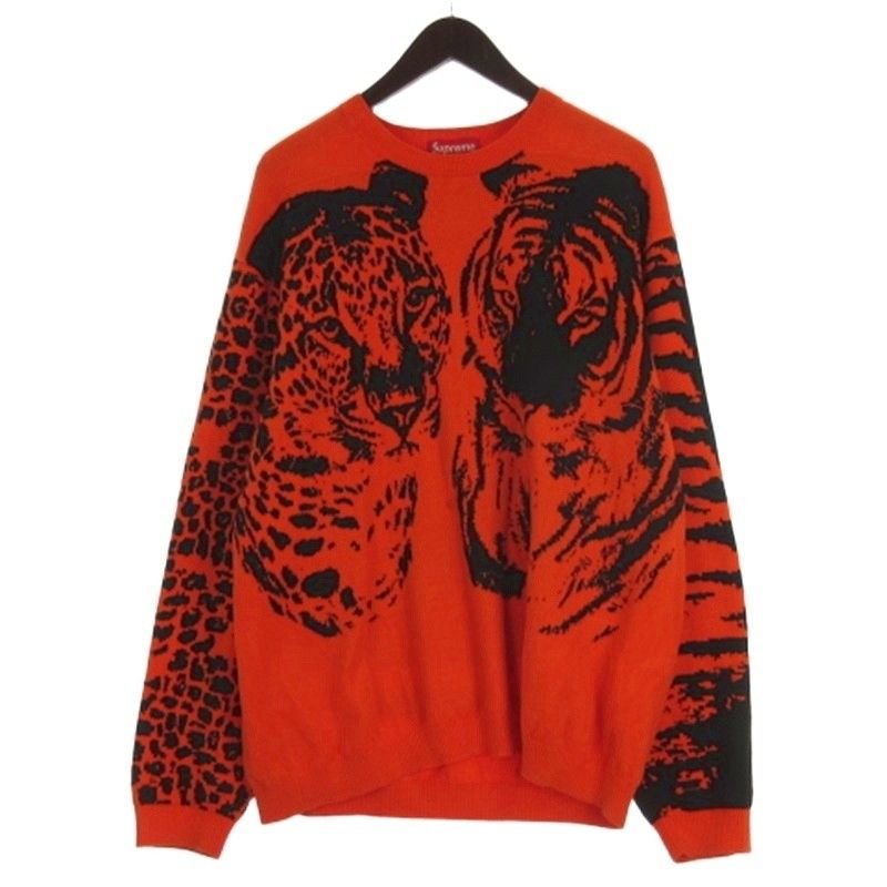 シュプリームBig Cats Jacquard L/S TopオレンジM