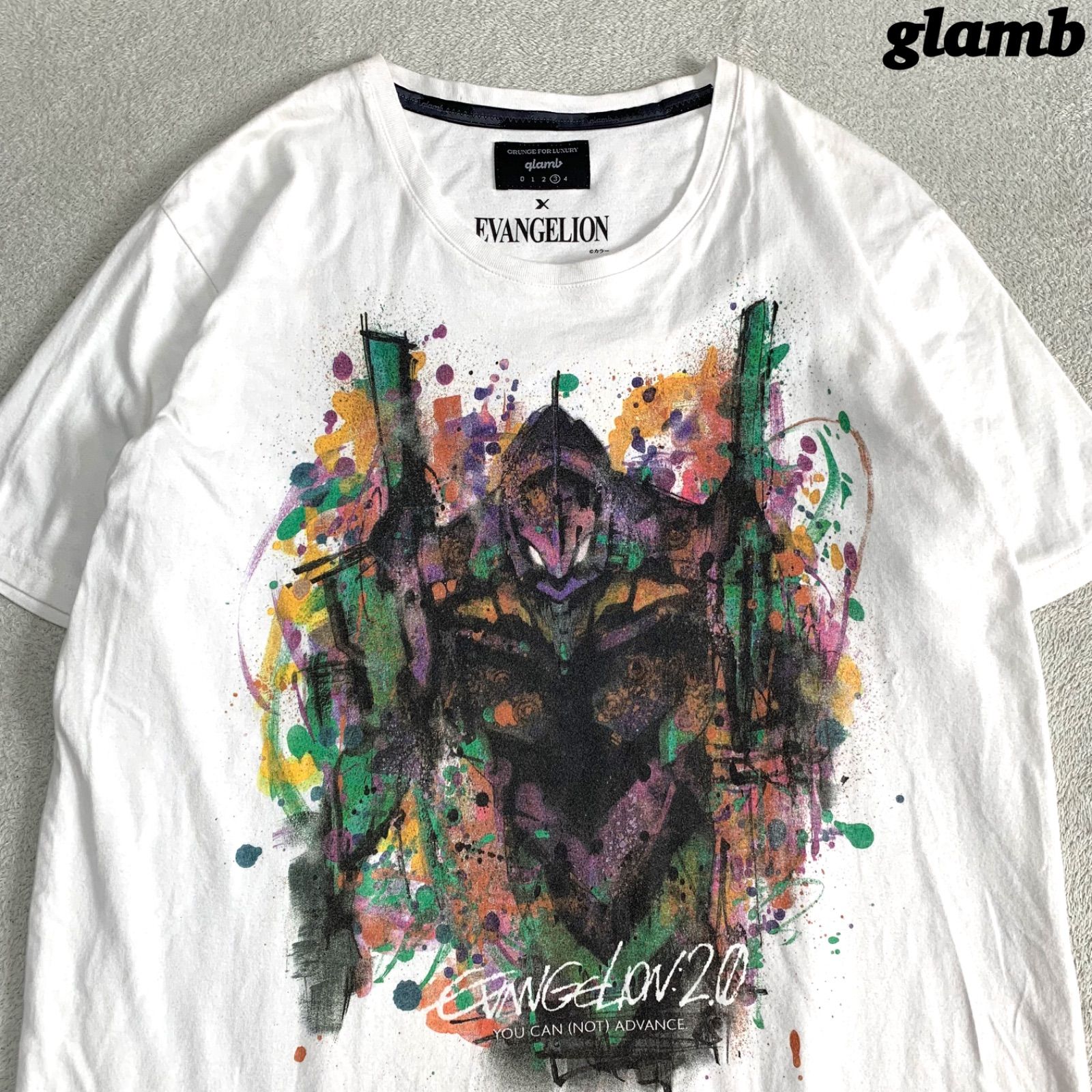 EVANGELION 総柄 オープンカラーシャツ 半袖 Lサイズ 総柄半袖シャツ