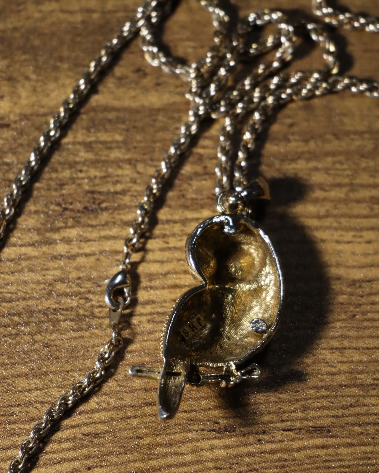 kirakira owl motif vintage screw chain necklace ヴィンテージ 