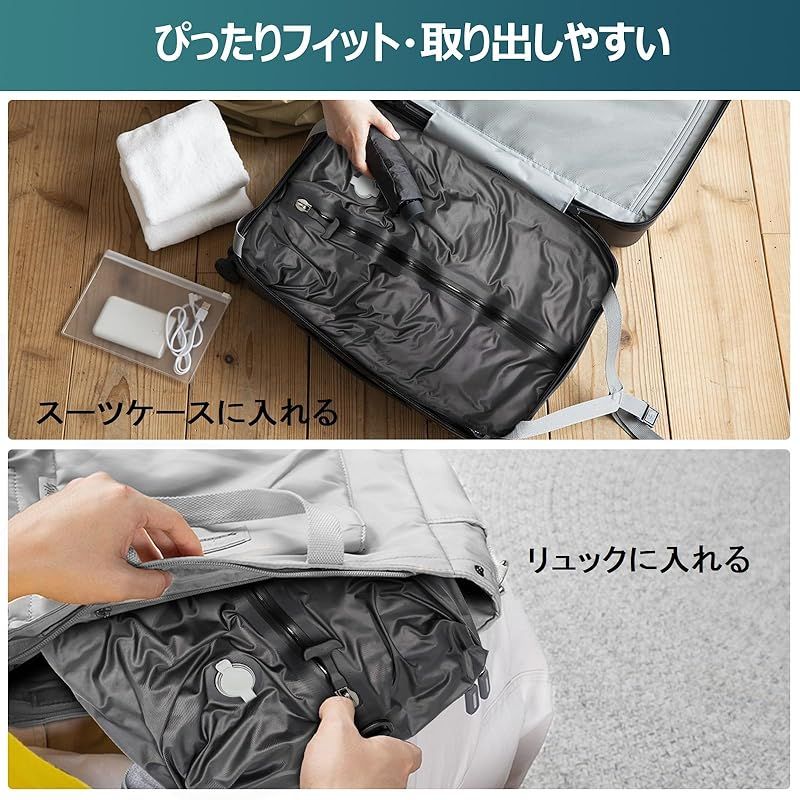 OPOALO 圧縮袋 電動空気抜きポンプ付き 真空圧縮バッグ リュックに入れる スーツケース用 オーガナイザーバッグ 3泊4泊 大容量 圧縮トラベルバッグ 省スペース 出張 旅行 衣類整理 パック バックパック用 真空 バッグインバッグ 収納バッ 1 MARWIL-DEMENAGEMENTS_CH