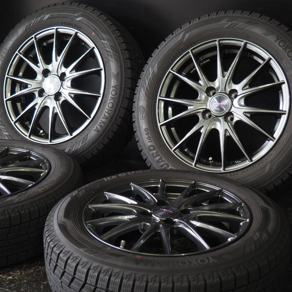 BLACK ICE ブラックアイス アルミ 17×5.5J OFF45 PCD100-4H 2018年製 165/40R17 LEAO  NOVA-FORCE HP 一応タイヤ付4本セット P2650(ラジアルタイヤ)｜売買されたオークション情報、yahooの商品情報をアーカイブ 4穴