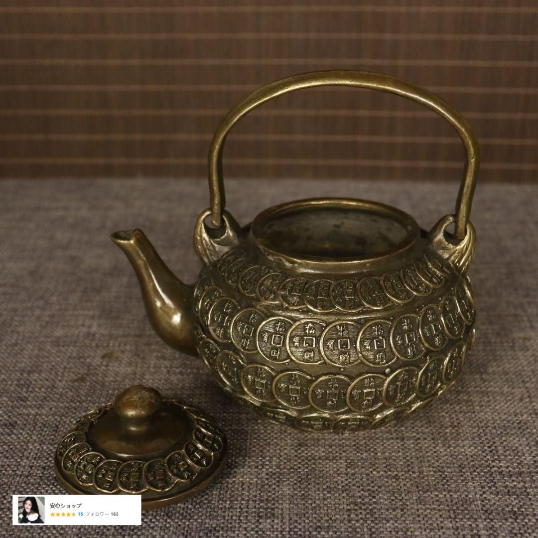 銅器  招財進宝 茶壺  茶道具  工芸品  美術品 置物 銅器 招財進宝 茶壺 茶道具 工芸品 美術品 置物 - メルカリ