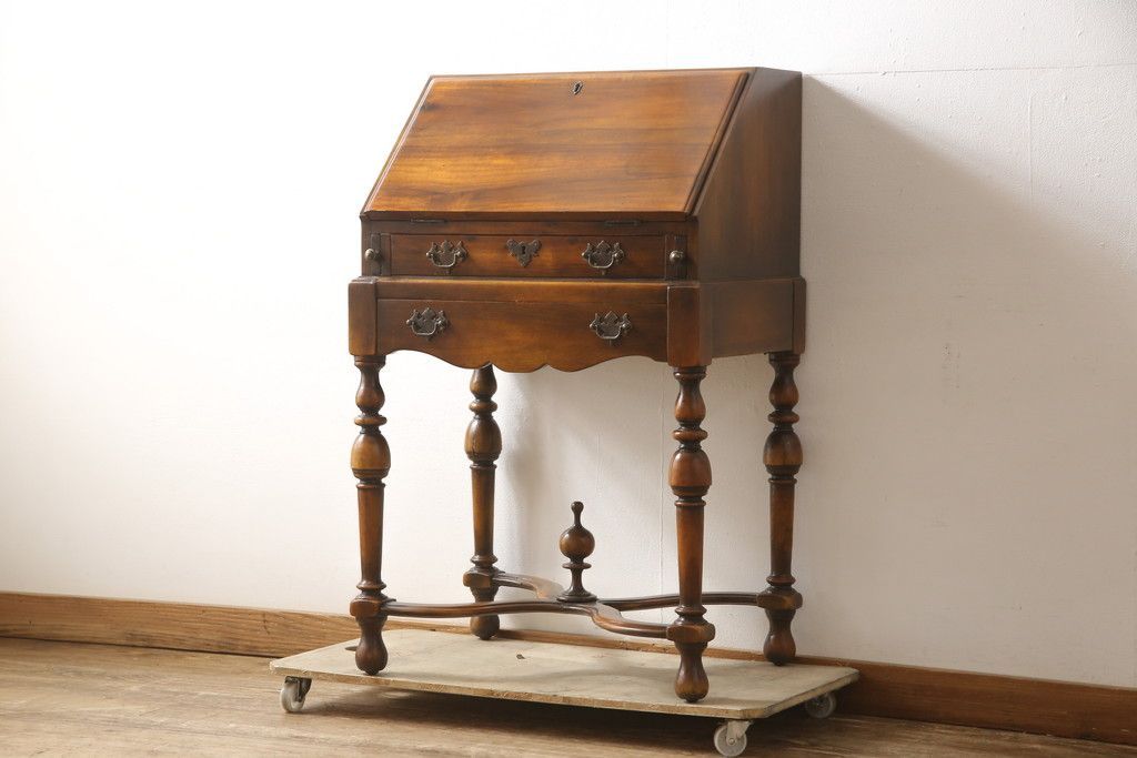 越後家具 ライティングデスク 民芸家具 昭和後期 古録展 当時物 高級