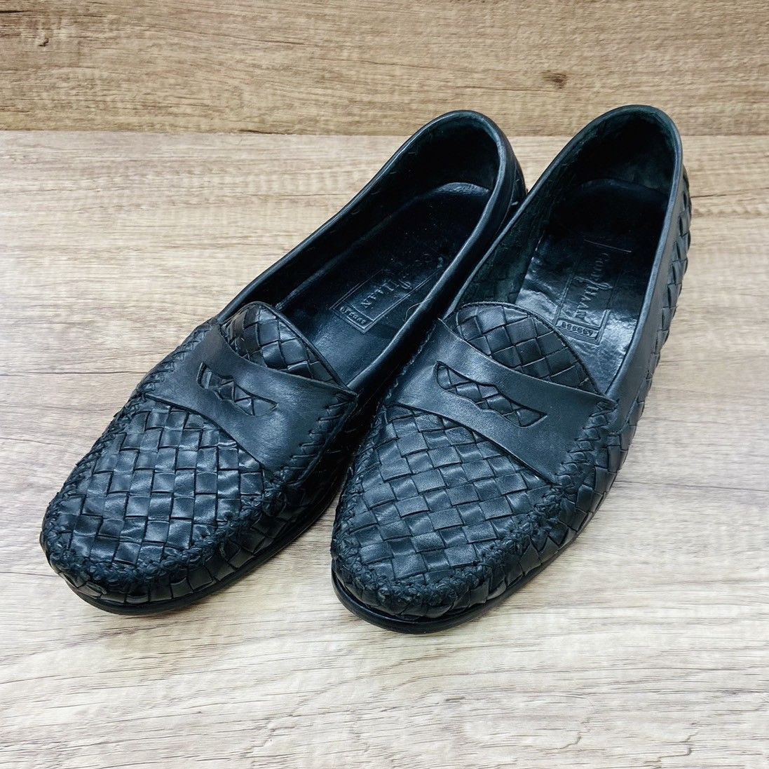 COLE HAAN RESORT コールハーン 編み込み ローファー サイズ9(26.5cm) ブラック 革靴