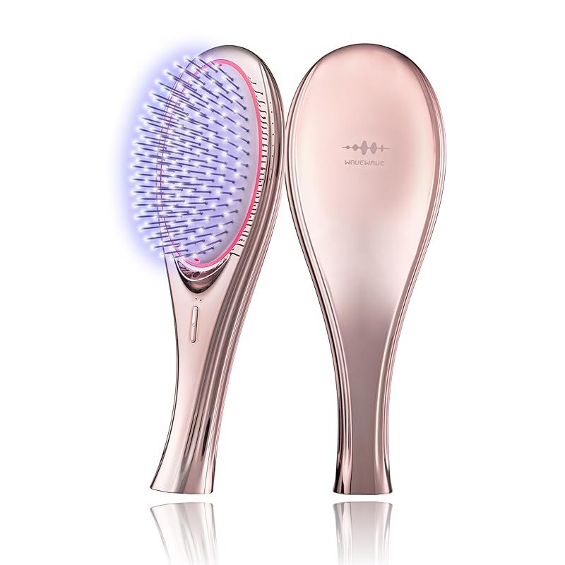 送料込 新色登場 ひるおび にて紹介 wavewave ems ヘアブラシ イオンケア 赤色LED サラサラ 髪 髪の毛 クッションブラシ くし 誕生日 女性 レディース 妻 彼女 母 プレゼント ピンクゴールド