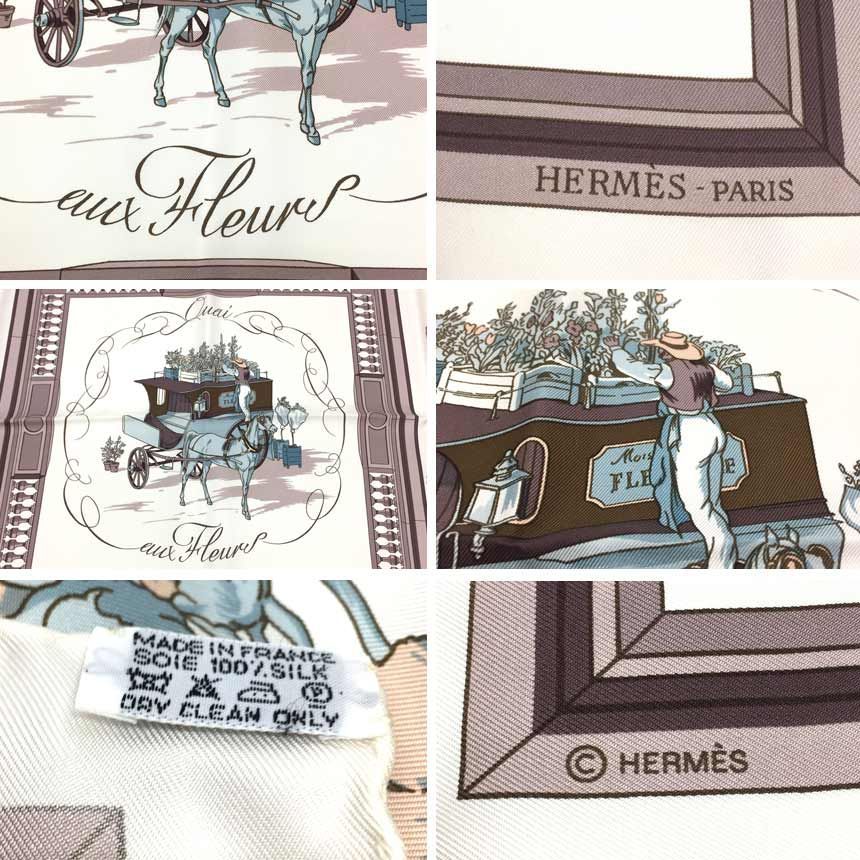 希少 HERMES エルメス スカーフ カレ90 Quai aux fleurs 花咲く河岸通り 未使用 aq10013 - メルカリ