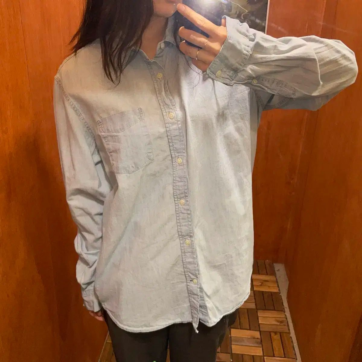GAP デニムシャツ 古着 ギャップ オールドギャップ - L DENIM 長袖 サイズ スカイブルー デニム 長袖シャツ シャツ 青 メルカリ
