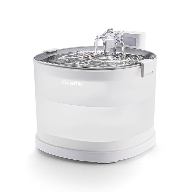 Cheerble 猫自動給水器 水飲み器 ポンプレス磁力給水 コードレス 漏電なし スマートセンサー感知 楽々洗浄 組み立て簡単 2つの給水モード 5000mAh 充電式 大容量2L 静音 フィルター付き E1 充電式-1 2L 1