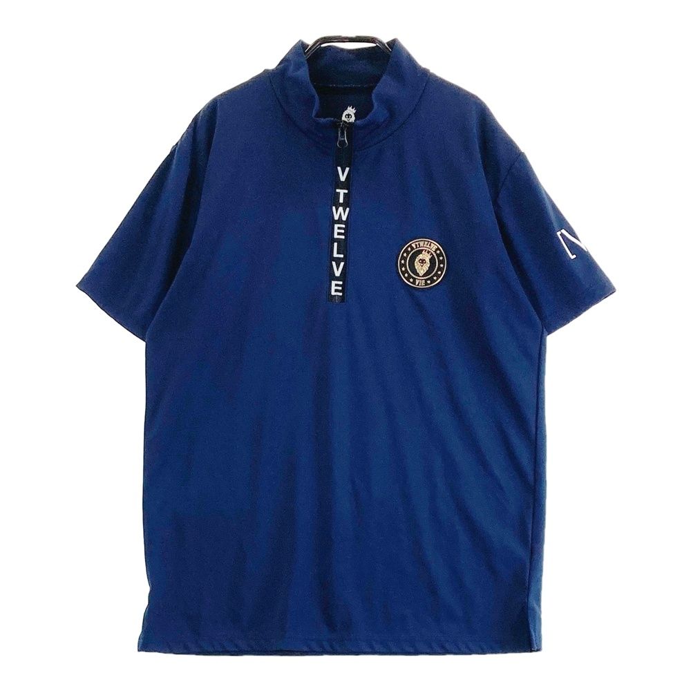 サイズ M V12 ヴィトゥエルヴ 半袖ハーフジップTシャツ ネイビー系 240101529771 ゴルフウェア メンズ ストスト