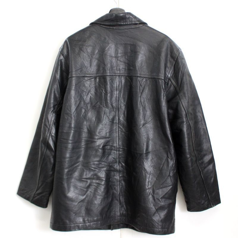 90s VINTAGE J.CREW レザージャケット カーコート BLACK
