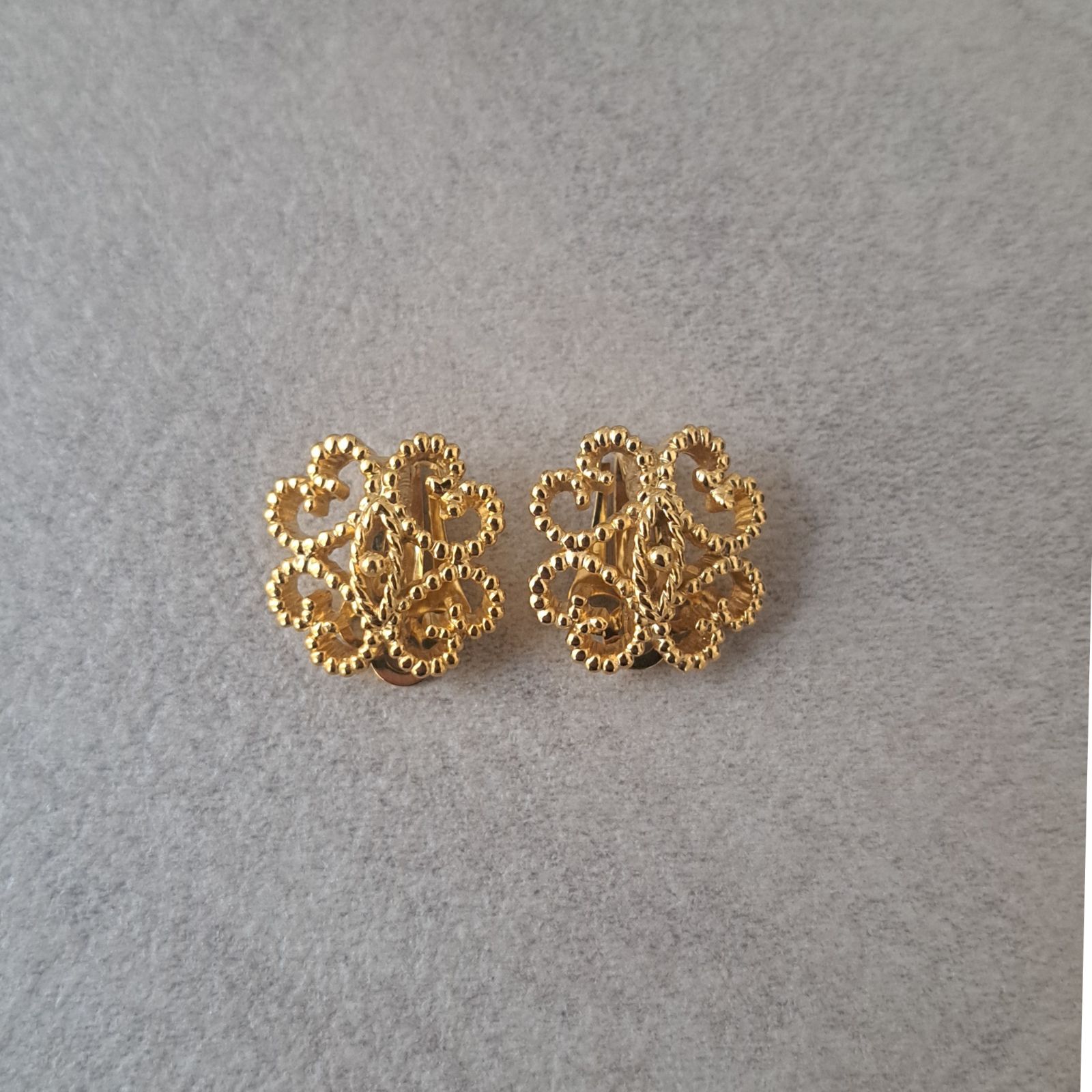 未着用 英国ヴィンテージ ゴールド イヤリング