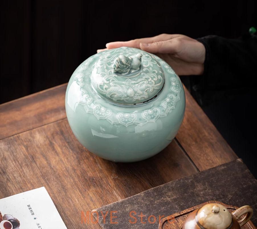 中国の茶入れ 中国美術 茶筒 茶器 茶入れ 青磁 茶道具 中国美術 茶筒 茶器 茶入れ