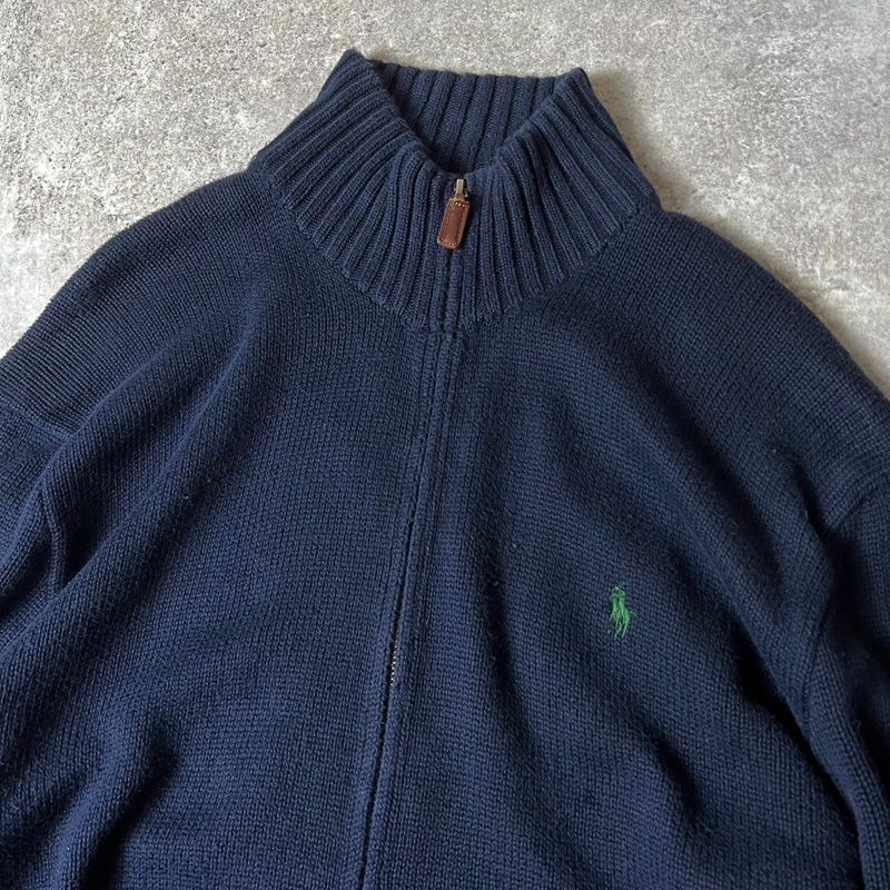 90s POLO RALPH LAUREN コットン ドライバーズ ニット XL / 90年代