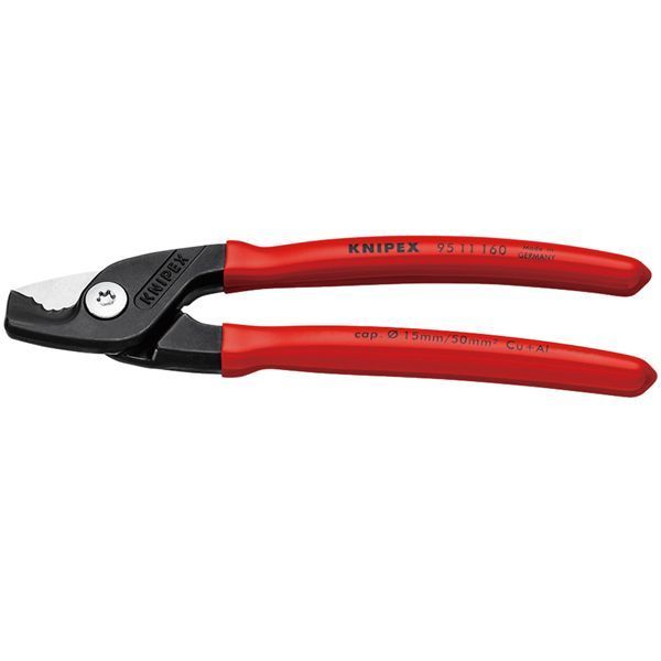 KNIPEX クニペックス ケーブルカッター ステップカット プラスチックコーティング 全長160mm 9511-160