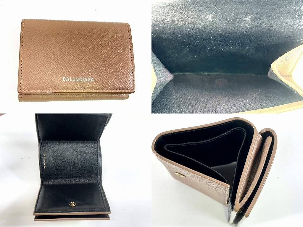 s25t-0513a【中古】バレンシアガ 558208 レザー コンパクトウォレット 