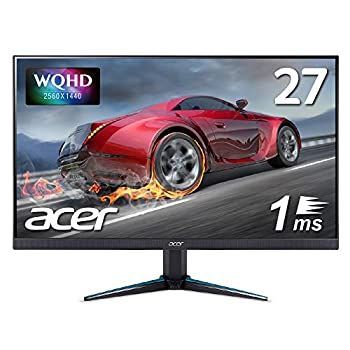 中古】(未使用・未開封品)Acer公式 ゲーミングモニター Nitro VG270Ubmiipx 27インチ IPS 非光沢 WQHD 1ms  75Hz FreeSync フレームレスデザイン HDMIx2 スピーカー内蔵 VE - タッチパネル