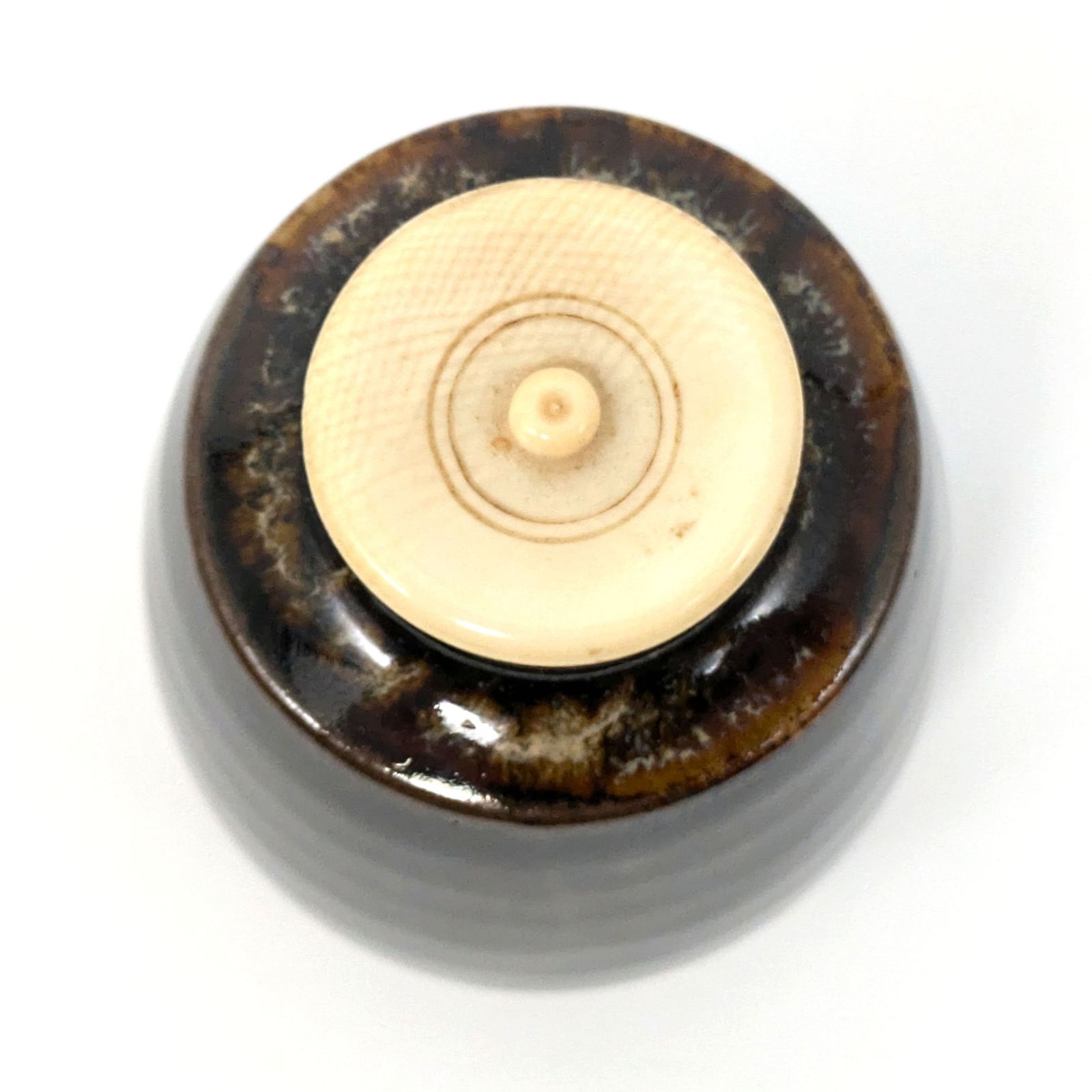 桶谷定一・肩衝茶入・茶入れ・独楽繋仕覆・茶道具・No.240721-58・