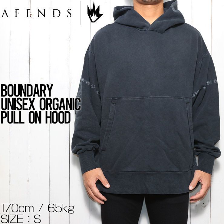 【送料無料】AFENDS アフェンズ BOUNDARY UNISEX ORGANIC PULL ON HOOD プルオーバーパーカー フーディ ビッグシルエット M214513