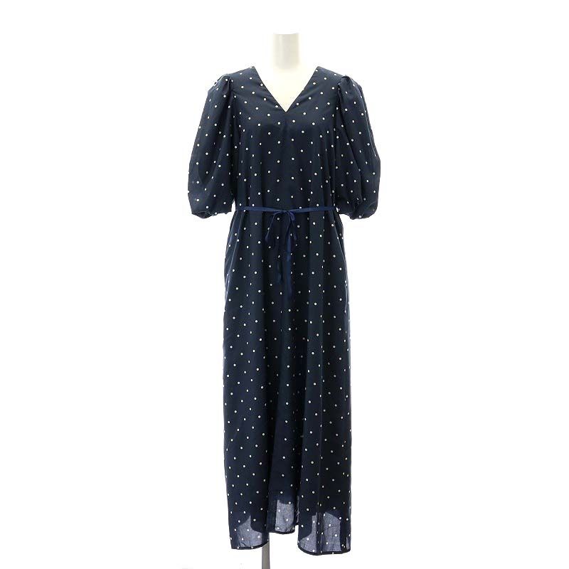 イデアルーチェ iDea Luce ドット パフスリーブ ワンピース ロング 五
