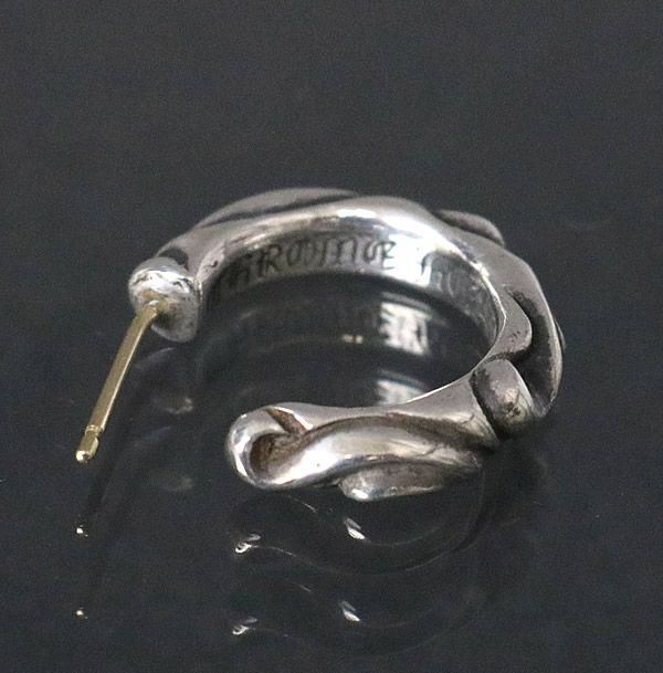 銀座店 クロムハーツ スクロール フープ ピアス シルバー SV925 92460