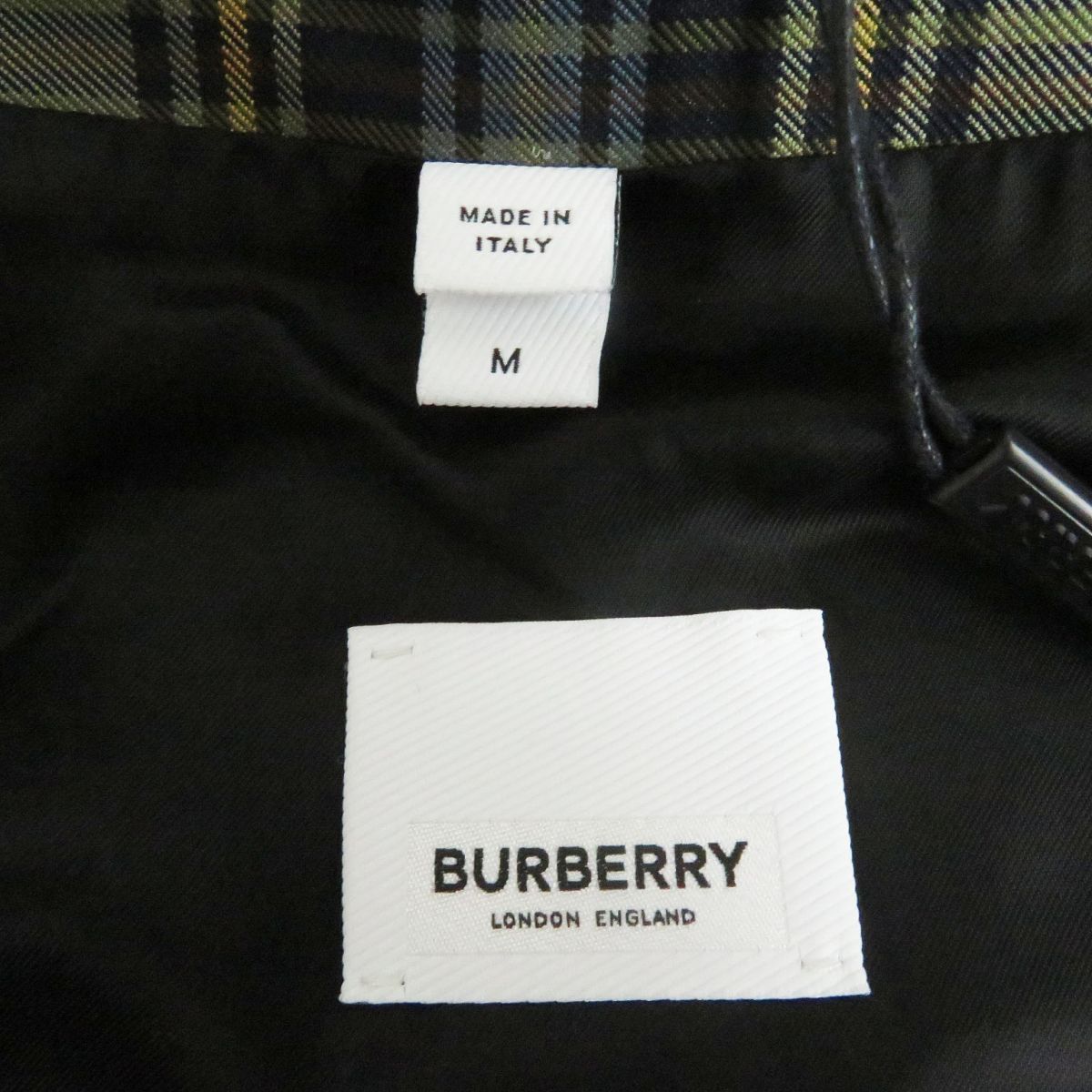 未使用品□BURBERRY/バーバリー チェック柄 ロゴボタン ドッキング