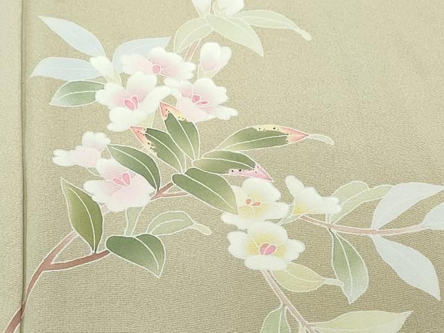 平和屋着物●本加賀友禅作家　南 克治　訪問着　枝花文　正絹　逸品　CAAQ9129vf 平和屋着物○本加賀友禅作家 南 克治 訪問着 枝花文 正絹 逸品