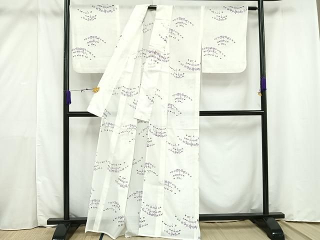 平和屋着物＊夏物 小紋 絽 舞花文 洗える着物 AAAV5278mf - メルカリ