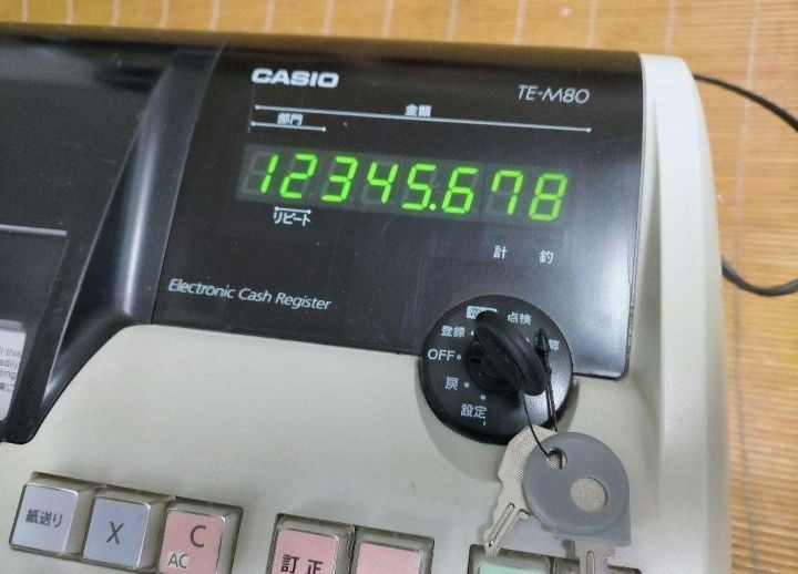 カシオレジスター　TE-M80　中古品　人気機種感熱紙　送料無料　8080789 カシオレジスター TE-M80 中古品 人気機種感熱紙 送料無料