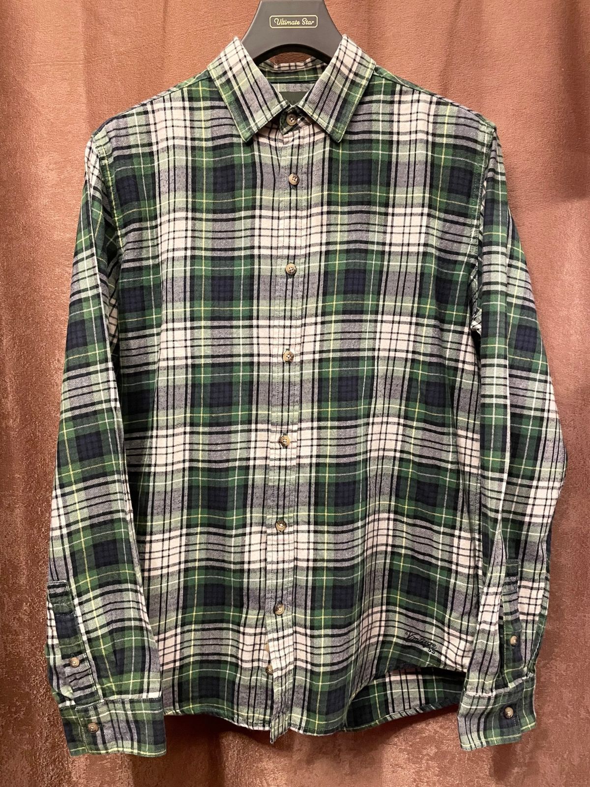 Vintage55 MAVERICK COLLECTION 長袖ボタンダウンチェック柄シャツ 