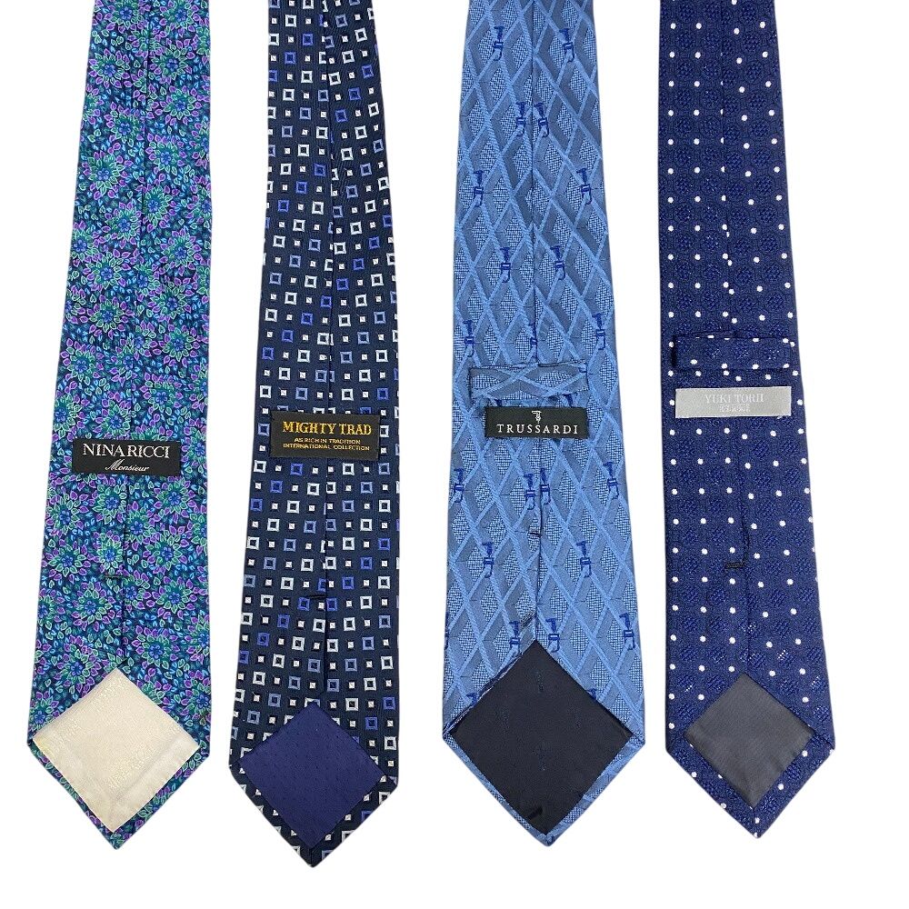 エルメス HERMES ネクタイ ブルガリ トラサルディ カルバンクライン 他 ブランドネクタイ 10本セット ブルー系 HERMESエルメス ブルガリ トラサルディ カルバンクライン 他 ブランド