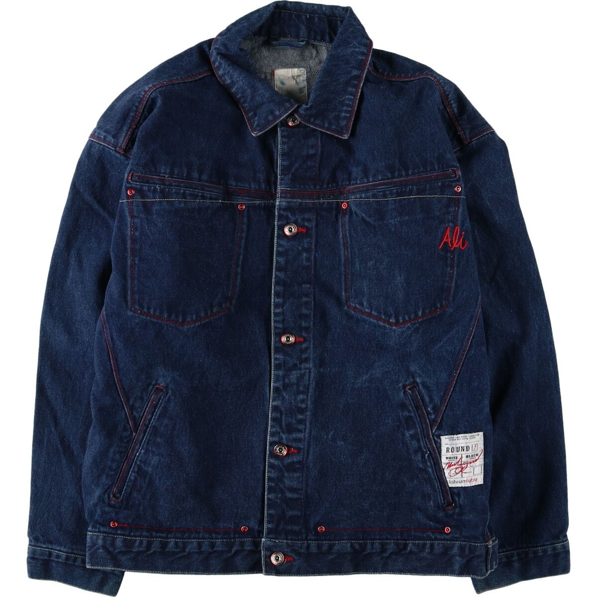 古着 ビッグサイズ FUBU PLATINUM モハメド・アリ デニムジャケット Gジャン メンズXXXL/eaa427708