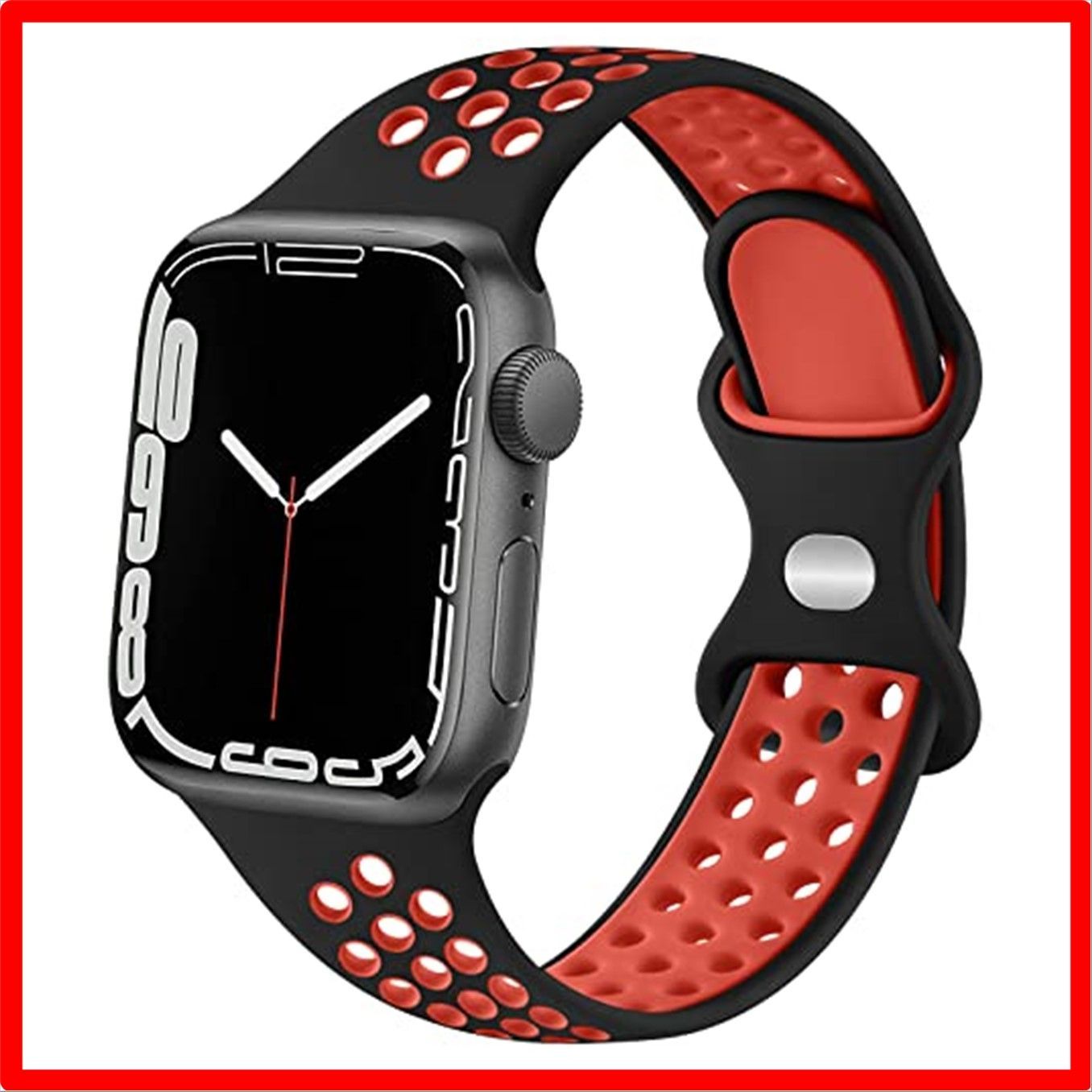 送料無料】ブラック/レッド_38mm/40mm/41mm コンパチブル Apple Watch