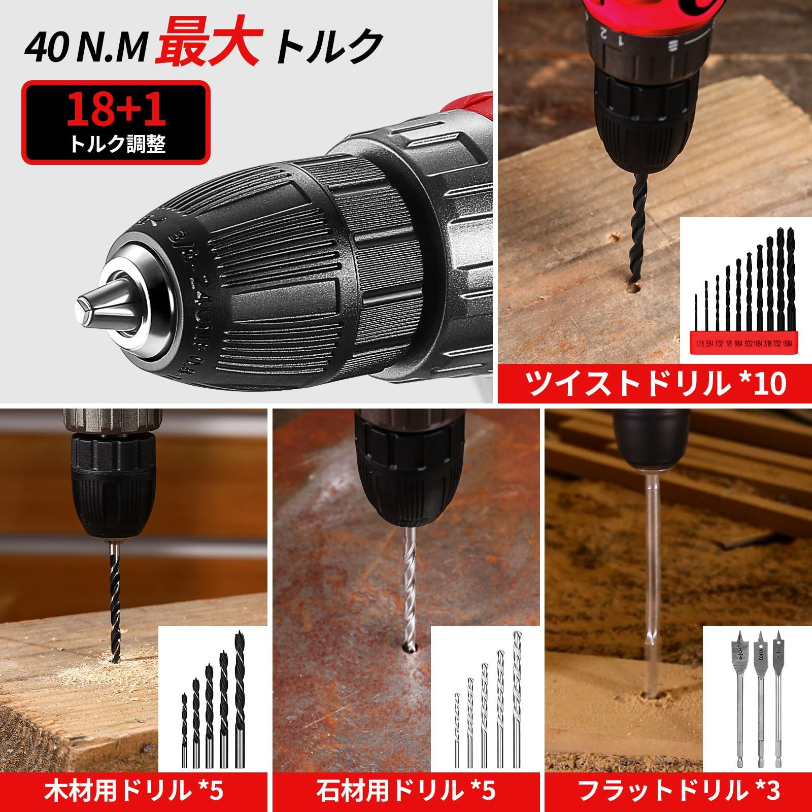 20V電動ドリル付き